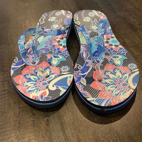 Vera Bradley Thong Sandal Flip Flop Multi Color Floral Women Size S 7 - Picture 3 of 5